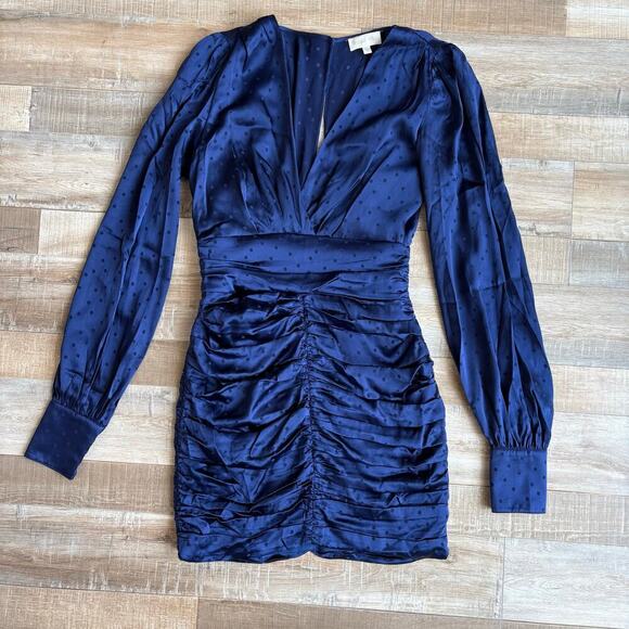 Ronny Kobo Lela Dress Navy Polkadot Size S - Picture 2 of 8